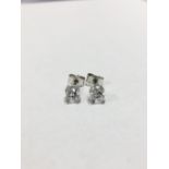 0.80ct Solitaire diamond stud earrings set with brilliant cut diamonds, SI2 clarity and I colour.