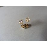 0.50ct Solitaire diamond stud earrings set with brilliant cut diamonds, SI2 clarity and I colour.