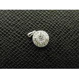 0.24ct illusion set diamond pendant in 9ct white gold. Small round cut diamonds, H colour and I1