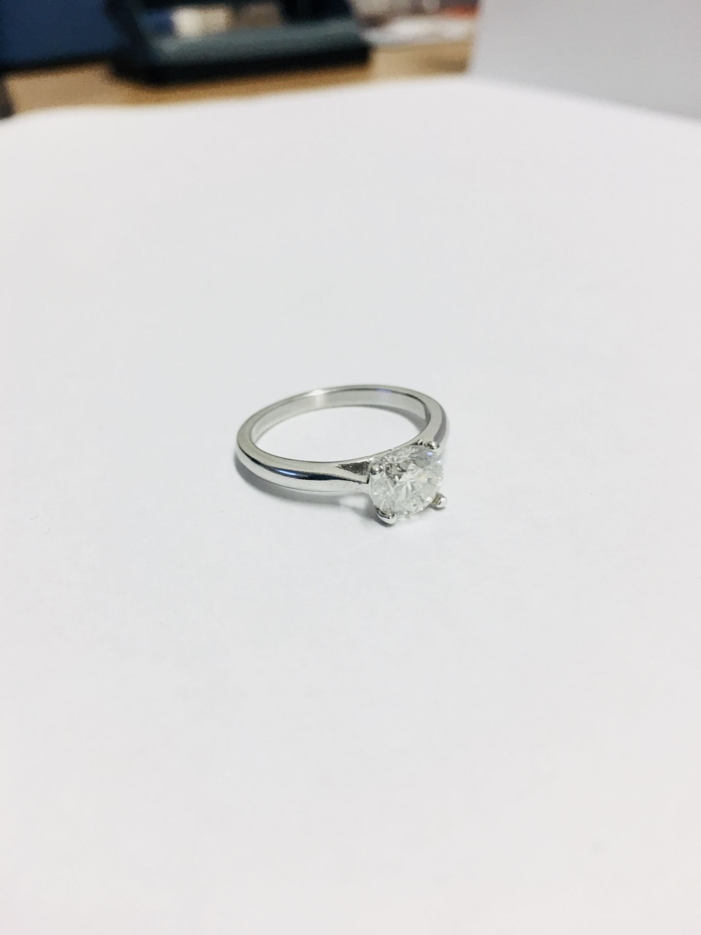 1.30ct diamond solitaire ring with a brilliant cut diamond. F colour and I1 clarity. Set in 18ct - Image 6 of 6