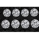 Set of 8 - 0.24ct. Round Brilliant Diamonds UNTREATED