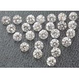 Set of 25 - 1.25 ct. Diamond Lot J-K / SI-I Untreated