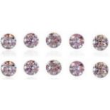 Set of 10 - 0.20ct. Fancy Light Pink Diamonds UNTREATED