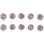 Set of 10 - 0.20ct. Fancy Light Pink Diamonds UNTREATED