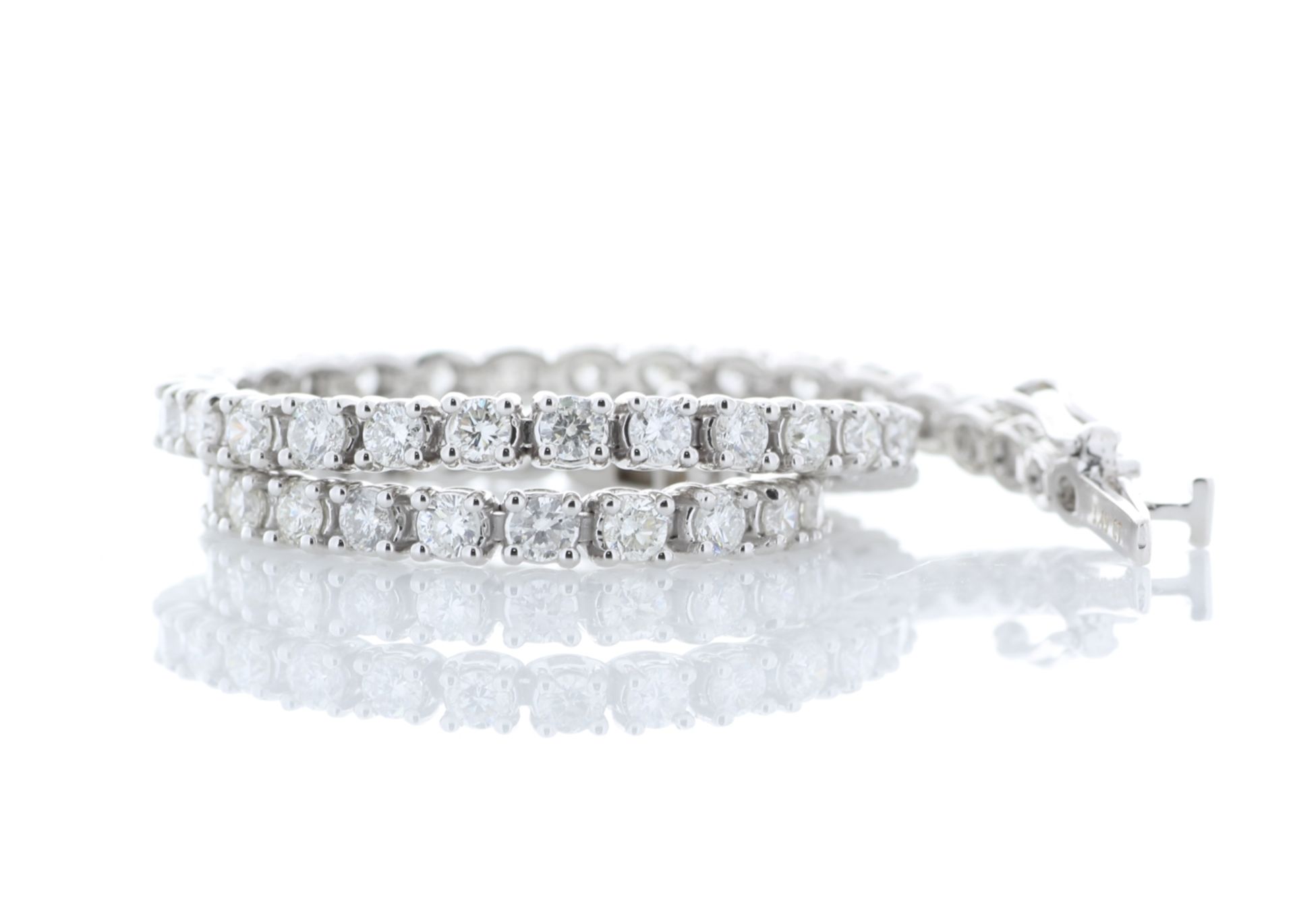 18ct White Gold Tennis Diamond Bracelet 3.49