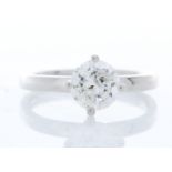 Platinum Single Stone Prong Set Diamond Ring 0.93