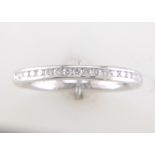 18ct White Gold Channel Set Semi Eternity Diamond Ring 0.24