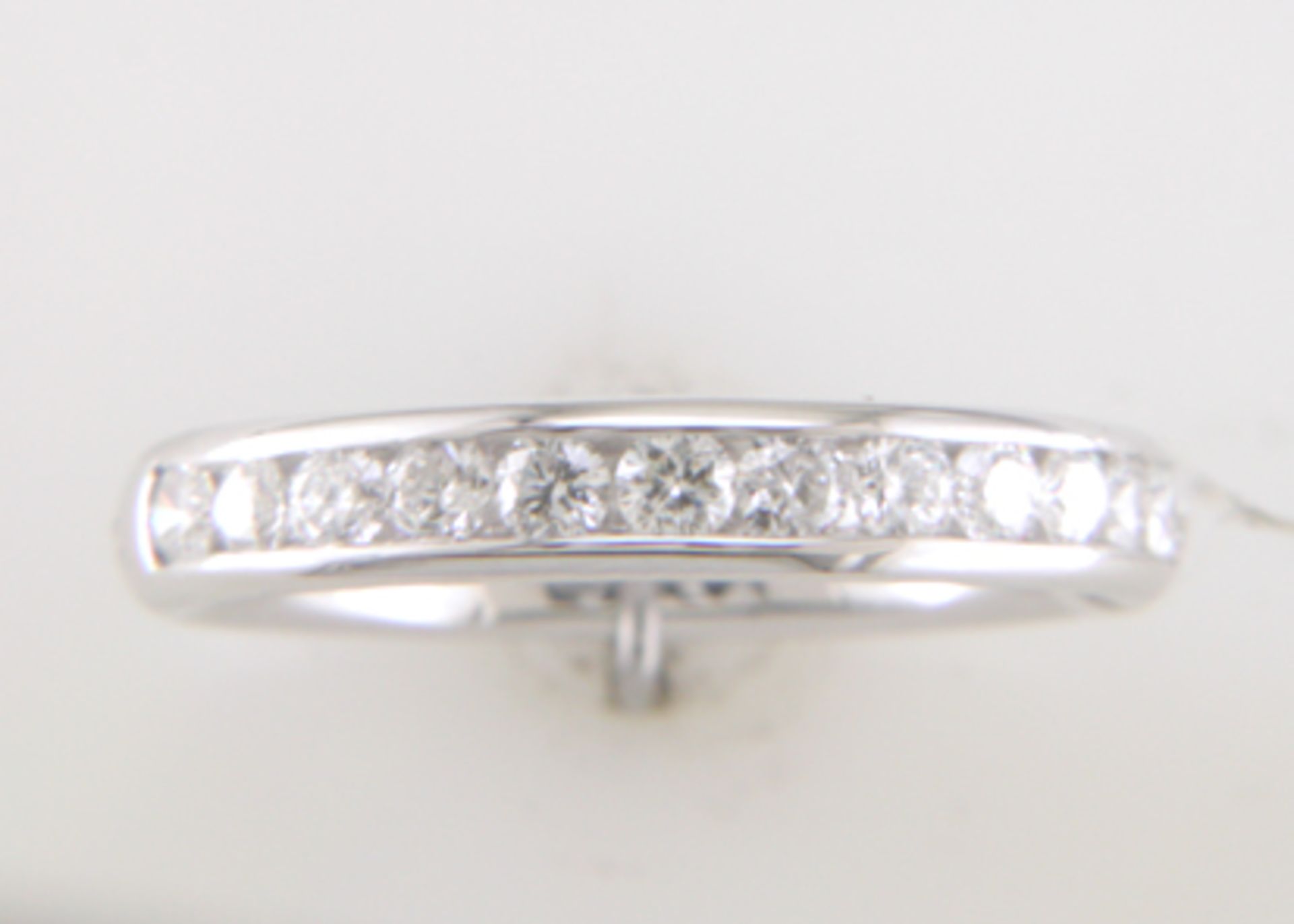 18ct White Gold Channel Set Semi Eternity Diamond Ring 0.47