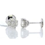 18ct White Gold Single Stone Claw Set Diamond Earring 3.49