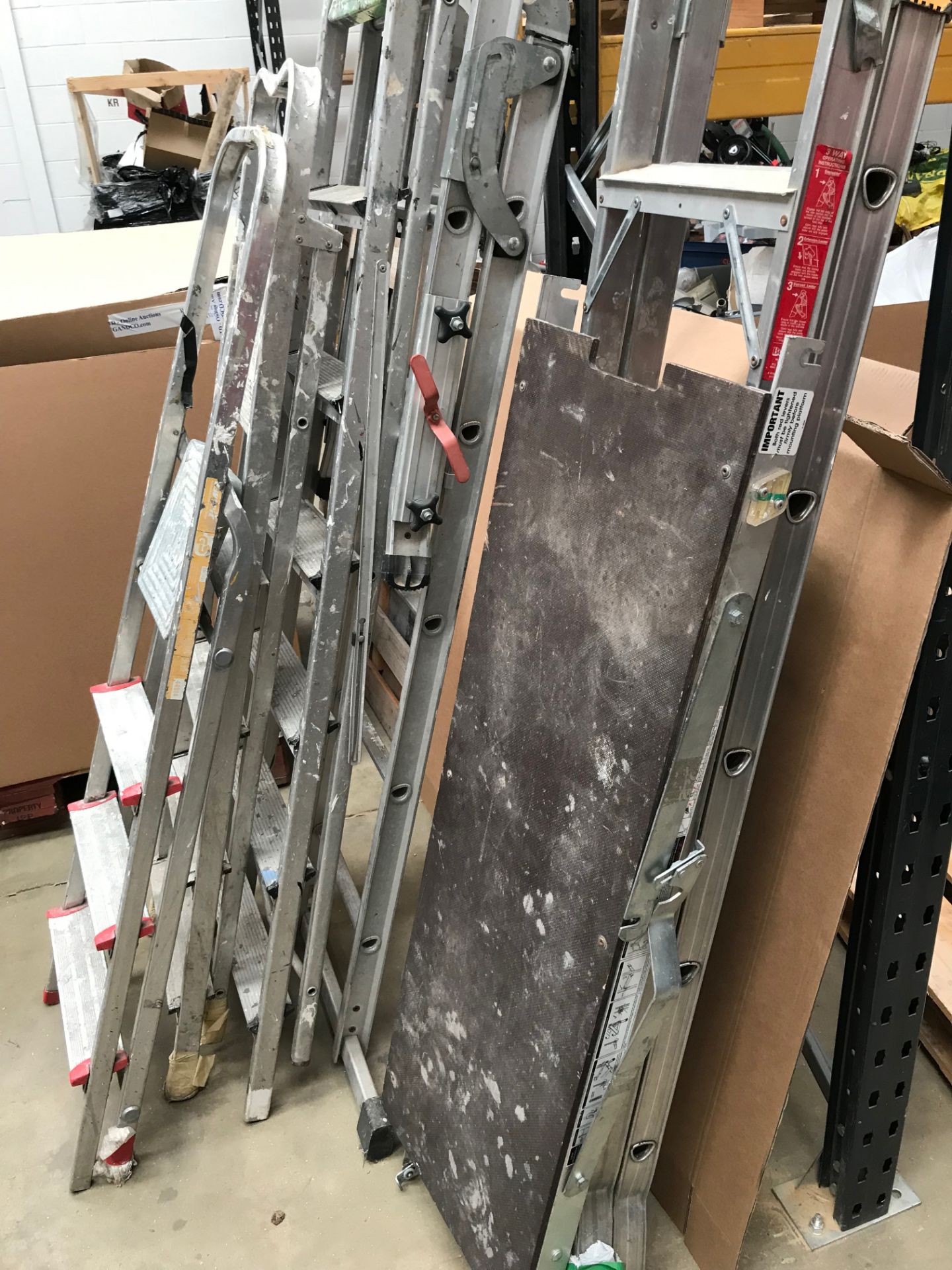 Selection of Aluminium Ladders with work platform - Image 3 of 3