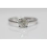 18ct White Gold Ladies Diamond Solitaire Ring