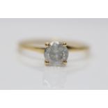 18ct Yellow Gold Ladies Diamond Solitaire Ring