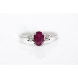 18ct White Gold Ladies Ruby and Diamond Ring