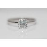 18ct White Gold Ladies Diamond Solitaire Ring