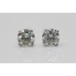 9ct White Gold Ladies Diamond Solitaire Earrings