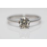 14ct White Gold Ladies Diamond Solitaire Ring