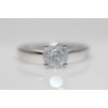 18ct White Gold Ladies Diamond Solitaire Ring