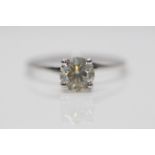 18ct White Gold Ladies Diamond Solitaire Ring