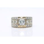 14ct Yellow Gold Gents Diamond Ring