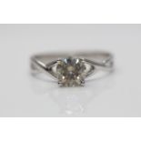 18ct White Gold Ladies Diamond Solitaire Ring