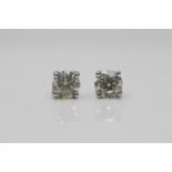 14ct White Gold Ladies Diamond Solitaire Earrings