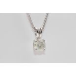 18ct White Gold Ladies Diamond Solitaire Pendant