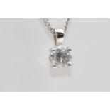 18ct White Gold Ladies Diamond Solitaire Pendant