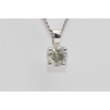 18ct White Gold Ladies Diamond Solitaire Pendant