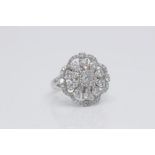 18ct White Gold Diamond Cluster Ring, Set With 2.25 Carats Of Natural Diamonds