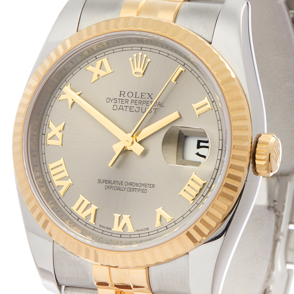 2013 Rolex Datejust 36 Stainless Steel & 18K Yellow Gold - 116233 - Image 7 of 8