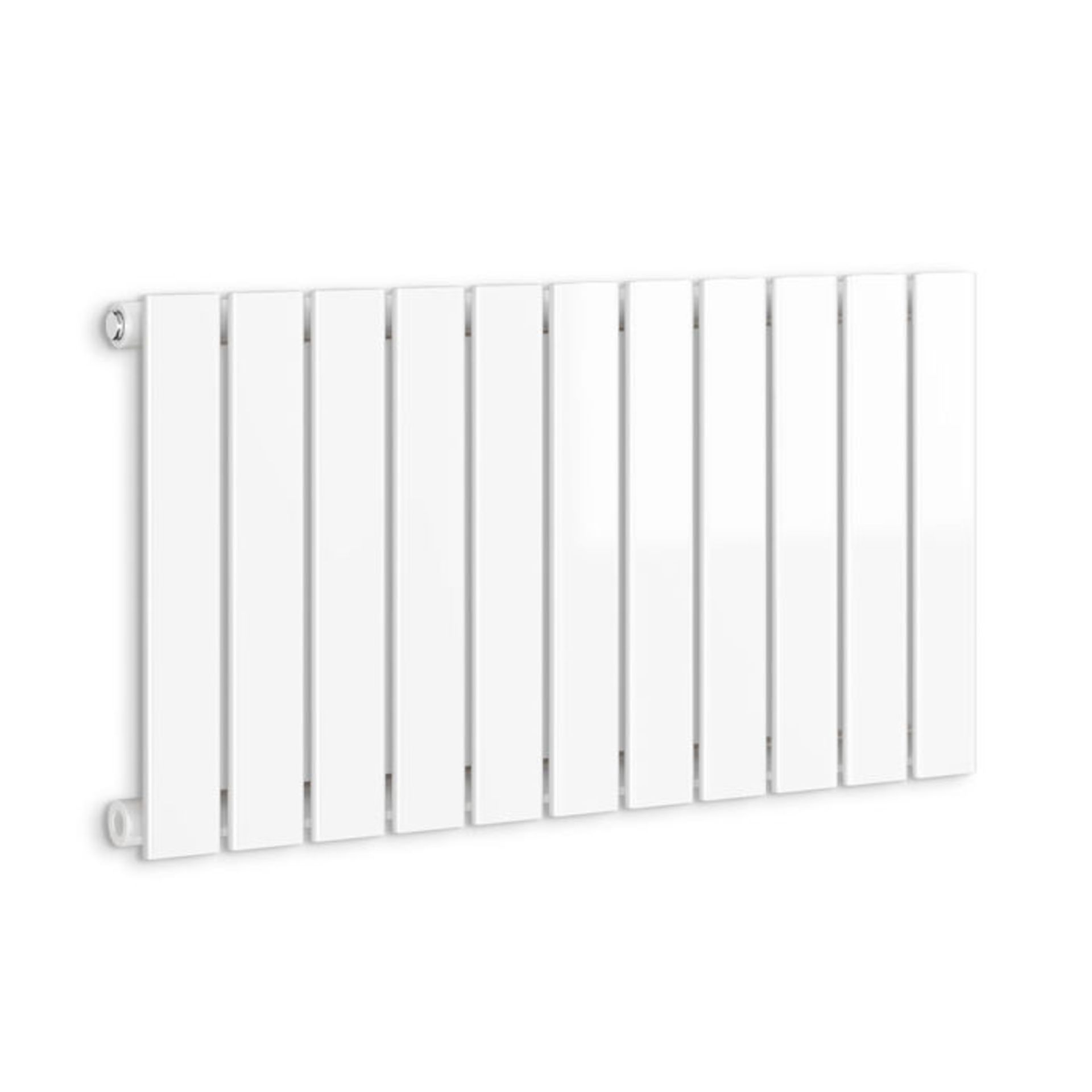 (AL208) 450x836mm Gloss White Single Flat Panel Horizontal Radiator. Made from low carbon steel with - Image 4 of 4