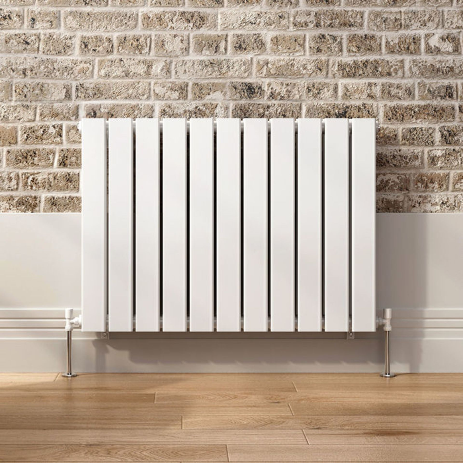 (TA191) 600x830mm Gloss White Double Flat Panel Horizontal Radiator. RRP £374.99. Made with high - Image 5 of 5