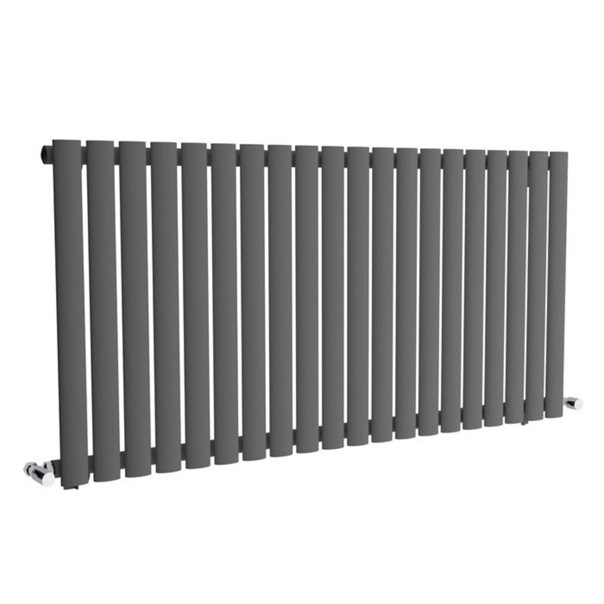 (TA238) 600x1200mm Anthracite Single Panel Oval Tube Horizontal Radiator. RRP £269.99. Made from - Image 3 of 3