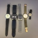 A group of 5 good watches - Accurist Chronograph, Armani, Limit, Lorus and Vintage Prestige 4 Jewels