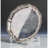 Rundes Tablett mit geschweiftem Rand, Wilkens, Silber 800, gepunzt Herstellermarke, Feingehalt,