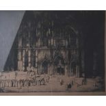 Unbekannter Künstler (20. Jahrhundert), "Kölner Dom" - Prozession, Lithographie, re. u. unleserl.