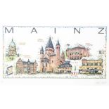 Hunt, Leslie G. (geb. 1954), "Mainz", verschiedene Ansichten von Mainz, u. a. "Dom St. Martin", "