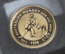 1 Münze, Australien, 5 Dollar, 1996, Gold, 1/20 oz, The Australian Nugget, PP.