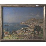 Kunze, Albert (1877-1949), Mediterrane Stadtansicht am Meer, Öl auf Leinwand, bez. Funchal 1929, ca.