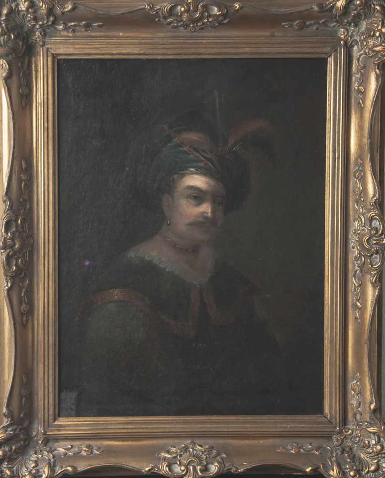 Unbekannter Maler (wohl 18./19. Jahrhundert), Dreiviertelporträt eines orientalischen Fürsten o.