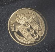 1 Münze, Niue, 25 Dollar, 1996, Gold, Protect our World, PP.