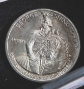 1 Münze, USA, 1/2 Dollar, 1982, Silber, George Washington, Stempelglanz.