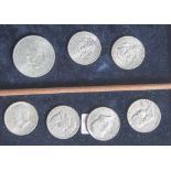 Konvolut Münzen USA, darunter: 3 x 1964 (je Half Dollar), 1 x 1976 (Half Dollar), 1x 1971 (One