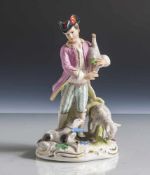 Figurine, Schäfer, Dresden, Marke: Martha Budich Kronach, 1950/60er Jahre, polychrom bemalt, dezente