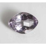 Loser Amethyst, Idar-Oberstein, ca. 106,5 ct, sogen. Stumpf-Navette, facett. Ca. 35 x 26 mm, ca.