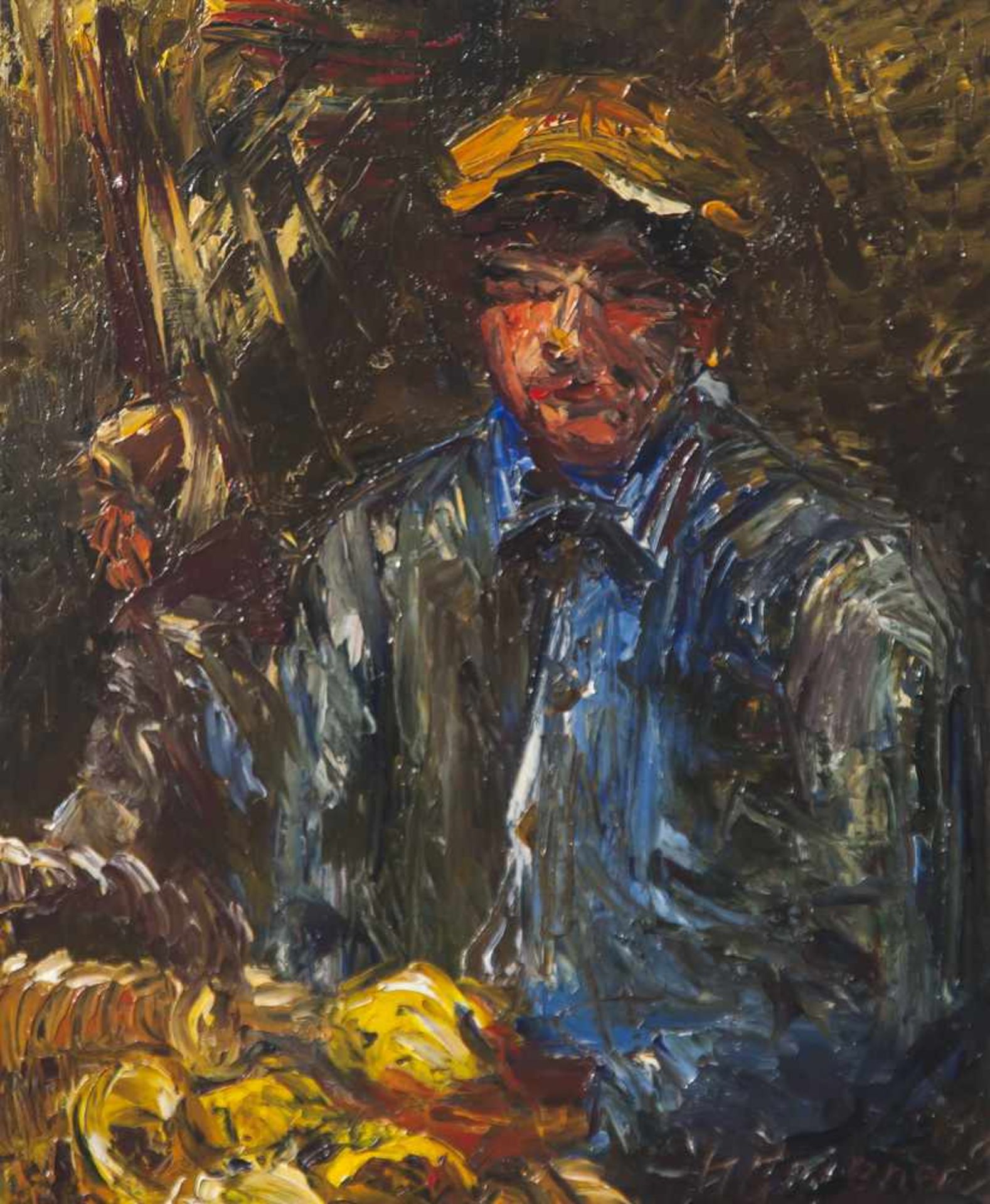 Unbekannter Maler (19./20. Jahrhundert), Porträt eines Mannes, Öl/Holz, re. unten sing. und dat. "H.