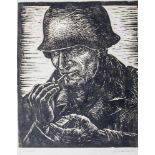 Cauer, Walter (1905-1995), "Soldat", Linolschnitt, re. u. sign., li. u. bez., ca. 21 x 26 cm. PP,