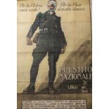 Sehr seltenes italienisches Kriegsanleihe Werbeplakat, Aufschrift "Per la Patria i mei occi Per la
