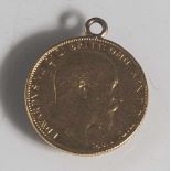 Sovereign Münze Eduard VII, 1908, 7,9 gr., DM. 22 mm. Mit Öse.