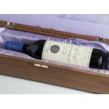1 Flasche Rotwein, Barons Edmond Benjamin de Rothschild, Haut-Medoc, 1985, 750 ml, in Holzetui mit